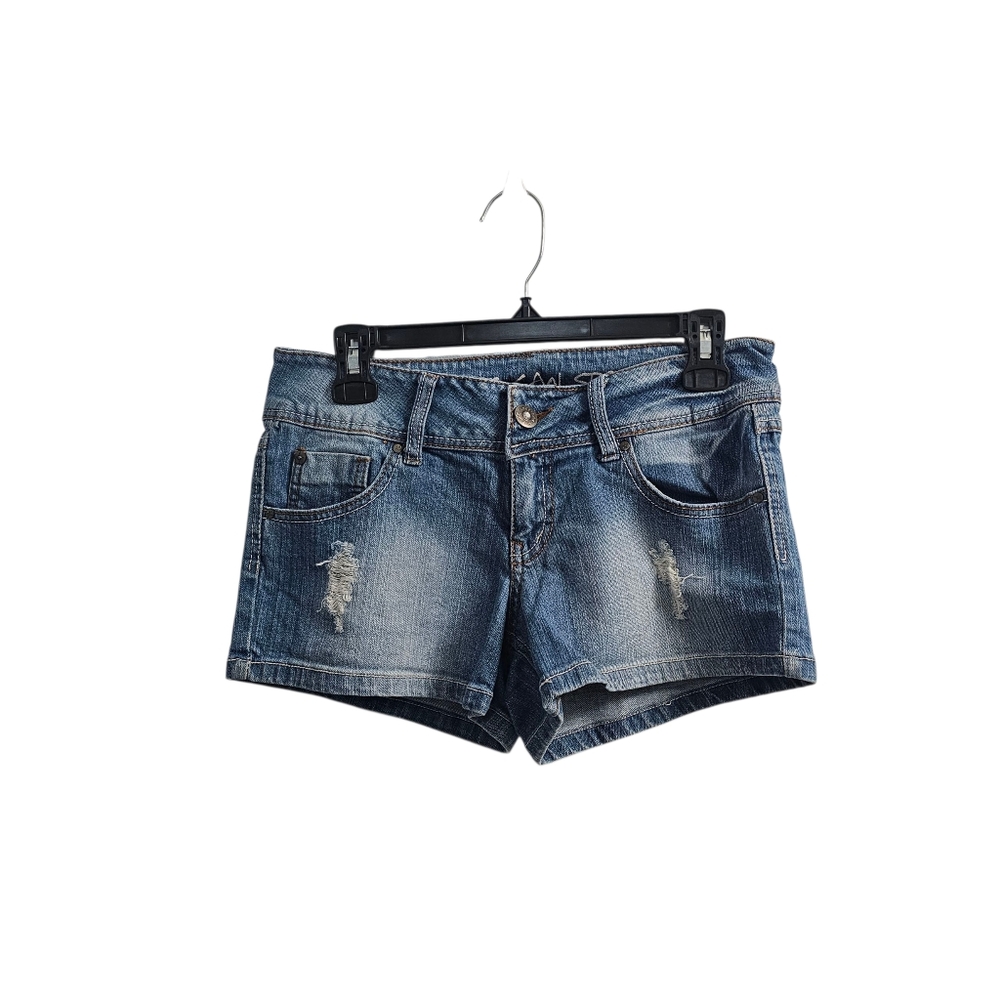 American Star Vintage y2k Jean Shorts Size 5 Low Rise Distressed